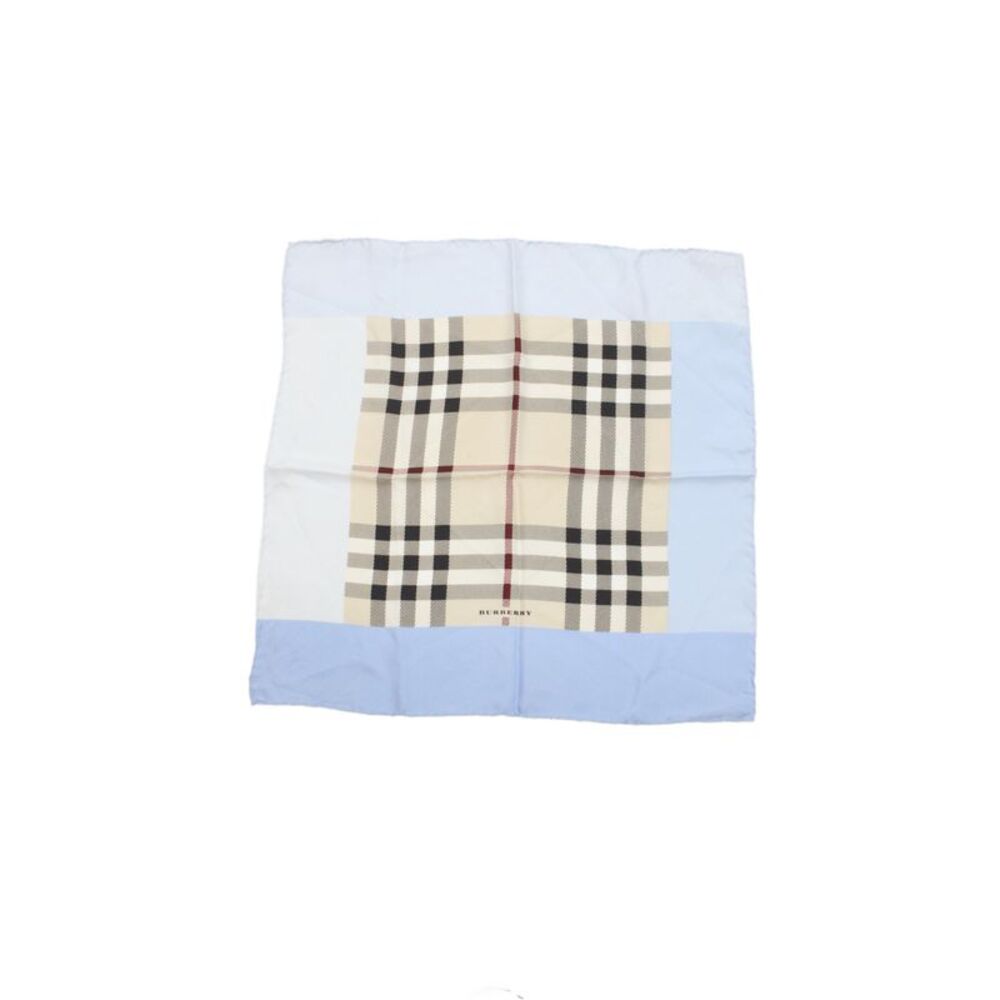 Burberry Women's Classic Check Silk Logo Print Scarf Size18"X18"